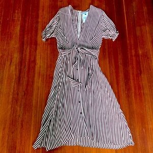 Brown striped dress